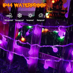 LORRYTE Connectable Purple Halloween Lights Outdoor Indoor - 43FT 100LED Globe String Lights Plug in with Timer, 13 Modes Fairy Light Waterproof for Party Halloween Decorations Bedroom Decor