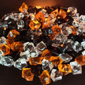 HappyFiller Halloween Decoration Acrylic Gems Fake Crystal Cubes Jewels Rocks for Vase Fillers, Centerpieces,Party Decor Ice Stones Table Scatter,Orange,Black and White,14 OZ