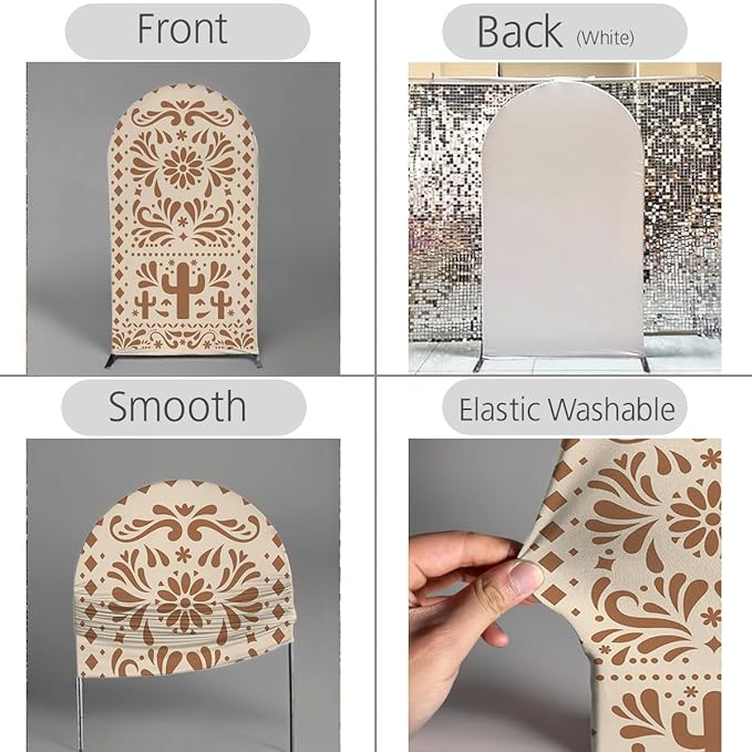 Mexico Theme Arch Stand Covers Fiesta Wedding Party Elastic Fabric Background Birthday Baptismx Baby Shower Decor Props (75x180cm(W30''H72''),G-3741)