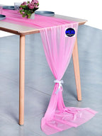 MDS Halloween Chiffon Table Runner - 20 Pack, 29 x 170 Inches, 14ft Each - Sheer Spooky Table Runners for Haunted House Parties, Trick-or-Treat Tables, Witchy Décor, Wedding & Events - Bubblegum Pink