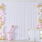 40ftx10ft Wrinkle Free White Backdrop Curtains for Party Background, 8 Panels 5x10ft Silky Polyester Photo Backdrop Drapes Back Drop Cloth for Wedding Birthday Photography Bridal Baby Shower Decor