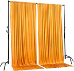 AK TRADING CO. 10 feet x 8 feet IFR Polyester Backdrop Drapes Curtains Panels with Rod Pockets - Wedding Ceremony Party Home Window Decorations - Marigold