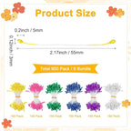 900-Pack Flower Stamens for Crafts, 5mm Double Heads Artificial Pearl Floral Pistil Mini Flower Pollens Stamens for DIY Making/Scrapbook Decoration [Green and 5 Colors]