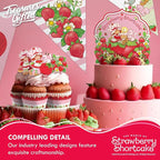 Treasures Gifted Officially Licensed Strawberry Shortcake Cake Decorations - 24 Cupcake Toppers & Wrappers - Strawberry Shortcake Baby Shower Decorations - Birthday Party Supplies