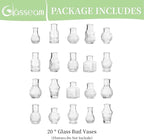 Glasseam Small Bud Vases for Centerpieces: 20PCS Mini Clear Glass Vase Set for Flowers Decor Wedding Party Baby Shower Dining Table Decorations Centerpiece
