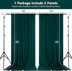 MEETSKY 10ft x 8ft Hunter Green Backdrop Curtains for Parties Wedding Curtain Rod Pocket Dark Green Photo Backdrop Sliding Drapes Backdrop Curtains for Photography, 5ft x 8ft, 2 Panels