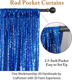 ShinyBeauty Blue Sequin-Backdrop Curtain - 2 Panel, 5FT x 10FT - Wedding & Photography Backdrop - Royal Blue Sequin Fabric