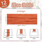 12 Pack Fall Thanksgiving Table Runner Orange 10ft Boho Gauze Fabric Cheesecloth Table Runner 35 x 120 Inch Rustic Sheer Runner for Wedding Home Décor Halloween Party Table Centerpiece Decorations