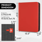 1000+ Pockets Trading Card Binder, Premium 16 Pocket Card Binder, Ringless Side Loading Collection Album Holder Folders for MTG, TCG, Game Cards & Sports Cards (Red)