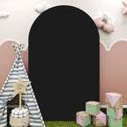 Wedding Arch Cover Black Arch Covers Stretchy Backdrop 4ft Spandex Fitted Arch Backdrop Cover Balloon Arch Stand Cover Round Top Chiara Arch Covers for Gender Reveal Baby Shower Party Ceremony