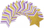 Purple-Lavender White-Gold Party-Decorations Star Garland - 62ft Streamers Hanging Banner,Girl Birthday Wedding Twinkle Twinkle Little Star Baby Bridal Shower Graduation Decor Hugtmr