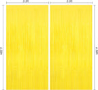Yellow Tinsel Foil Fringe Curtains Backdrops,2Pack Door Streamers Photo Booth Backdrop for Birthday Party, Tinsel Curtain Backdrop for Baby Shower Bachelorette Christmas Party Decorations. Disco Decor