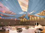 6 Panels Dusty Blue Ceiling Drapes for Wedding 5ftx10ft Ceiling Drapes Wedding Arch Draping Fabric Cheesecloth Sheer Curtain Romantic Ceiling Decorations for Weddings Party Banquet Ceremony Stage