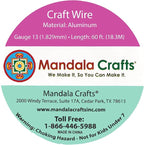 Mandala Crafts 13 Gauge Anodized Aluminum Craft Wire for Jewelry Making - 60 FT Colored Flexible Copper Tone Wire - Bendable for Bonsai Armature Crafting Sculpting