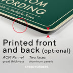 Custom Decorative Outdoor Metal Signs - Personalized Aluminum Signs, Waterproof, USA Made - Design 1 Forest Green 24x18 In