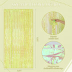 3 Pack Foil Fringe Backdrop - Transparent Green Shiny Tinsel Curtains for Party Decoration/Photo Booth Props - 3.3x8.2 FT Metallic Foil Backdrop for Birthday Wedding Graduation Christmas