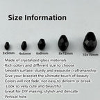 50pcs 10x15mm Teardrop Crystal Glass Beads for Jewelry Making, Faceted Vertical Hole Teardrop Glass Spacer Beads for Wind Chimes Bracelet Earring Necklace DIY Craft(Black)