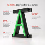 SpellBrite COCKTAILS Sign | Beer-Related Sign with Neon Look, Green LED Light Source | 33.1" x 6.3"