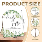 Cards and Gift Sign, Thank You for Your Gift and Well Wishes Sign, Eucalyptus Leaf Decoration Bridal Shower with Stand, Baby Shower Favors, Party Decor Supplies 9 * 11IN
