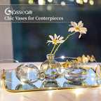Bud Vases 3Pcs/Set Small Vases Handmade Cute Gray Small Vases for Flowers Centerpieces Glass Vases Mini Vase Home Decor Centerpieces, Events Table Decor