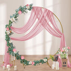 Dusty Rose Wedding Arch Draping Fabric 29" x 20 FT Wedding Drapes for Backdrop Sheer Curtains Drapes for Romantic Bridal Baby Shower Decorations Ceremony Birthday Party Fall Outdoor Events