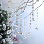 Nuenen 100 Pcs Acrylic Hanging Crystals for Centerpieces Chandelier Clear Crystal Garland Strands Ornament Acrylic Clear Beads Prisms Pendant for Christmas Tree Window Home Decoration(Diamond)