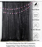 ShinyBeauty Black Sequin Backdrop 10FTx10FT Photo Backdrops for Wedding Sparkle Backdrop for Photograph Glitter Curtains for Baby Shower Party Shimmer Fabric Background