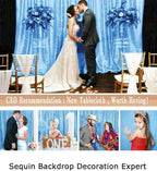 ShinyBeauty Sequin Curtain Baby Blue 4FTx8FT Sequin Photo Backdrop Baby Blue Sequin Backdrop Curtain Glitter Photography Backdrop Bridal Shower Backdrop for Wedding