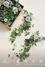 Ling's moment 10pcs Wedding Chair Decorations Aisle Floral Swag Artificial Pew Flowers Hanging Provence Blue & Purple for Ceremony Reception Church Rose Floral Faux Arrangement Party Outdoor Decor