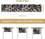 Cow Print Table Runner, Country Farm Animal Fur Skin Pattern Western Style Black Brown Cowhide Print Dinner Runner for Home Kitchen Dining Home Setting, 13x60 Inch