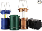 Lichamp LED Camping Lantern, 4 Pack Battery Powered Flashlight for Power Outages, Portable Collapsible Hanging Light Essential for Home, Outdoor, Emergency Lamp Survival Kit Gear for Hurricane, C5