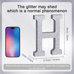 TONIFUL 8 Inch Silver Glitter Letter H Table Centerpiece A-Z Silver Birthday Party Decorations,Silver Alphabet H for Birthday,Chrismas,Graduation,Bridal Shower,Wedding,Anniversary Party Supplies