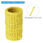 PATIKIL 164 Feet Floral Bind Wire Wrap Twine, 1mm Yellow Paper-Wrapped Iron Wire for Flower Bouquets