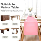 Farmhouse Pink Table Runner Dining Table Runners 90 Inches Long Coffee Table Runner for Dresser Living Room Bedroom Holiday Party Banquet 12X90 Inch