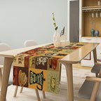 Coffee Table Runner,Vintage Style Coffee Beans Cups Theme Design Pattern Print Tablecloth Burlap for Hotel Indoors Outdoor Dining Room Kitchen Holiday Party, 13x70in