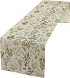 Wildflowers Floral Table Runner, Retro Flower Butterfly Seasonal Spring Summer Kitchen Dinning Table Runner for Indoor Outdoor Home Wedding Party Holiday, 13x60 Inch