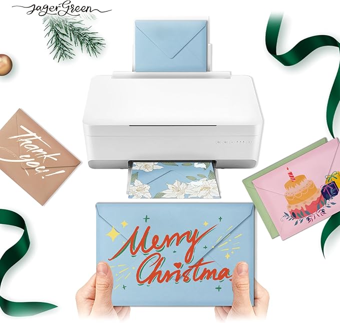50 Pack 5x7 Envelopes Letter Size, Green A7 Envelopes Self Seal for Wedding Invitation, Envelope 5.4x7.6 for Greeting Cards, Photos, Baby Shower, Graduation, Thank You Cards, Announcements