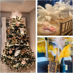 Ballinger Large White Ostrich Feathers - 24Pcs 8-10inch Feathers for Crafts,Party Centerpieces,Wedding and Home Decor