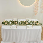 Artificial Rose Garlands Rose Vines Leaves Banners Hanging Floral Garland Fake Rose Flower Vine Wall Decorations, Champagne