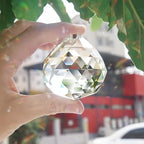 MerryNine 2 Pack Crystal Ball Prism Sun Shine Catcher Rainbow Pendants Maker, Hanging Crystals Prisms for Windows, for Feng Shui, for Gift (Clear) (60mm/2.36")