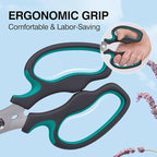 Garden Scissors Floral Shears, Professional Floral Scissors with Comfortable Grip Handle, Premium Garden Pruning Shears for Plants Trimming and Fruit Picking Trimming, Green