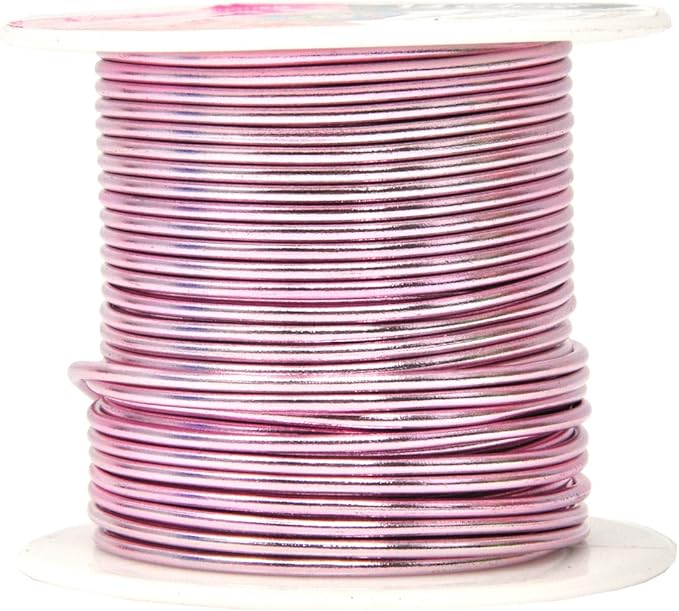 Mandala Crafts 14 Gauge Anodized Aluminum Craft Wire for Jewelry Making – 330 FT Colored Flexible Silver Copper True Blue Pink Ice Blue Green Wire - Bendable for Bonsai Armature Crafting Sculpting