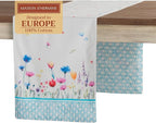 Maison d' Hermine Table Runner 100% Cotton Double Layer Table Runners 108 inches Long Decorative for Home Kitchen Dining Party Wedding Bridal Shower Spring Summer (Flower in The Field, 14.50" x 108")