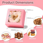 RomanticBaking 3 ¼" x 3 ¼" x 1 ½" 100PCS Chocolate Truffle Boxes for 4，Cookies Boxes Soap Boxes Donut Boxes Macaron Boxes Mini Bakery Boxes with Window Brownie Box