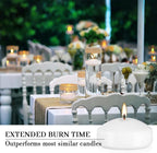 12 Floating Candles, Smoke-Free and odorless, Burning continuously for 8-10 Hours, White, 3-inch Floating Candles, Suitable for Valentine's Day, Weddings, Holidays, Home Decoration