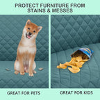 Reversible Loveseat Sofa Covers Couch Cover Furniture Protector(Loveseat Small,Blue/Beige)