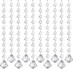 10 PCS Crystal Garland Strands, 33ft Hanging Crystal Strings for Window Curtains Doorway Decorations, Acrylic Clear Diamond Crystal Ornaments for Christmas Tree, Wedding Party Home Chandelier Decor