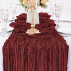 MLMW 6 Pack Christmas Table Runner Cheesecloth Burgundy Boho Cheese Cloth 160 inch Gauze Rustic Sheer Table Runner 13.3ft for Party Wedding Baby Bridal Shower Birthday