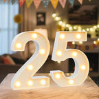 LED Marquee Light Up Numbers Sign - Lighted Birthday Numbers Sign for 25th Birthday Party Decoration, Bar Wall, Home, Table Room, Wedding and Christmas Decorations, Number 25