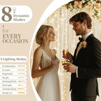 10x10ft Ivory Tulle Backdrop Curtain with String Lights, Wrinkle-Free Sheer Wedding Backdrop for Birthday Parties, Baby Showers, Bridal Showers, Photo Shoots and Home Decorations, Ivory